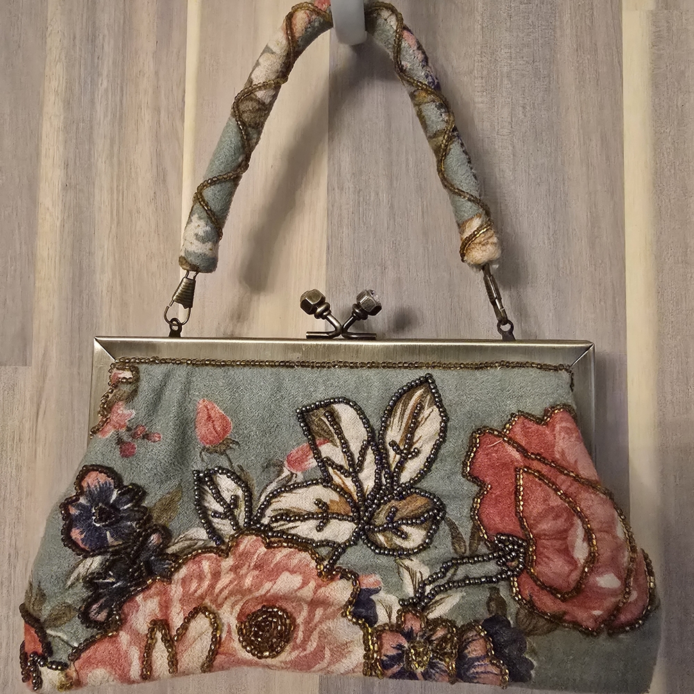 Vintage Foral Beaded Evening Handbag